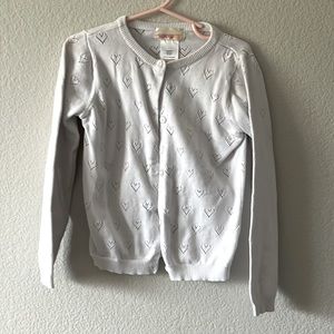 White heart cardigan